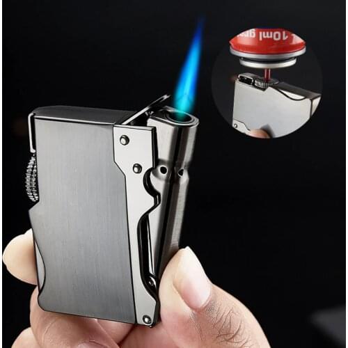 New creative jet torch lighter metal gas downward ignition turbo lighter butane windproof lighter cigarette accessories gadgets