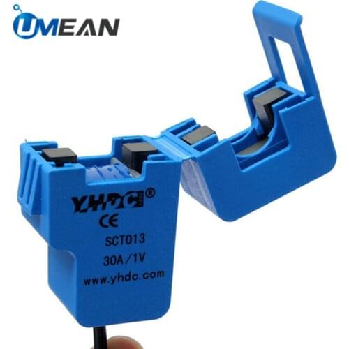 New SCT013 10A 20A 30A 50A 60A 100A 1V 1% 50mA Non-invasive AC Current Sensor Split Core Transformer SCT013000