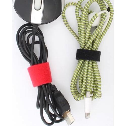 1cm2cm*1M Plastic Nylon Cable Ties Manager Winder Cable Clip Ties Velcro Strap Ribbon Wire Strap Seals Office Desktop Management