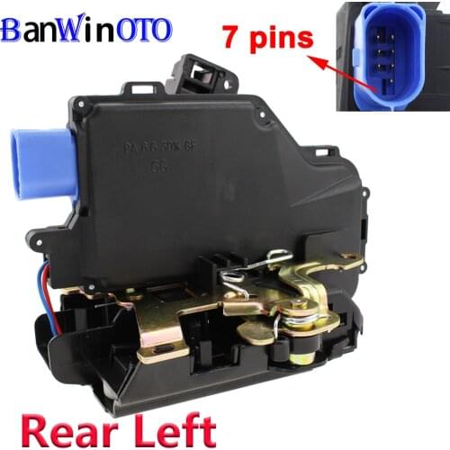 Left Rear Door Lock Actuator Central Mechanism 3D4839015A 7L0839015D for VW Touran Caddy Jetta Golf 5 V Seat Toledo Skoda 7 Pin