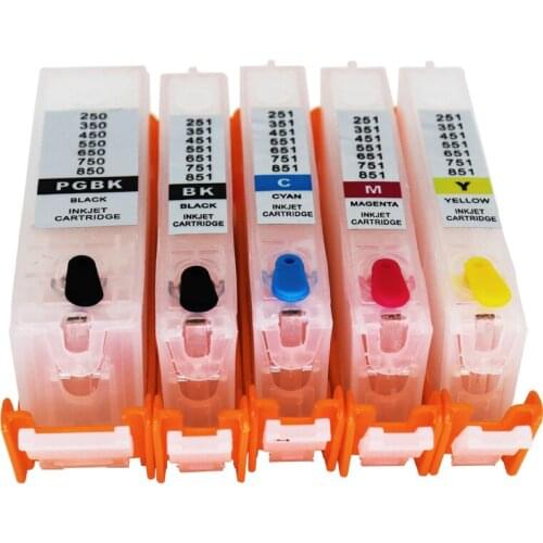 Empty Refillable cartridge PGI 350 PGI350 PGI-350 CLI351 for Canon IP7230 MG5430 with ARC chips