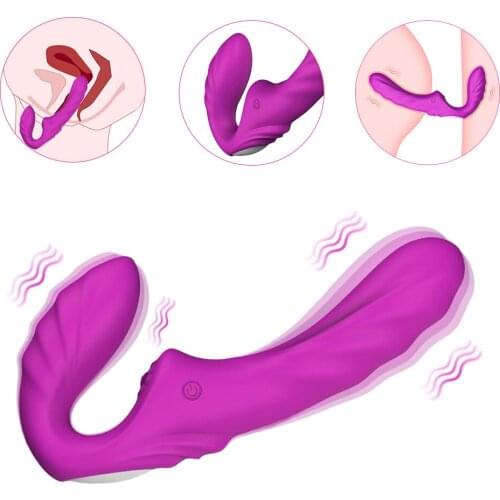 Realistic Dildo Vibrator Strapless Strap on Panty Dildo For Women Lesbian Double Head G-Spot Stimulate Clitoris Vibrator Sex Toy