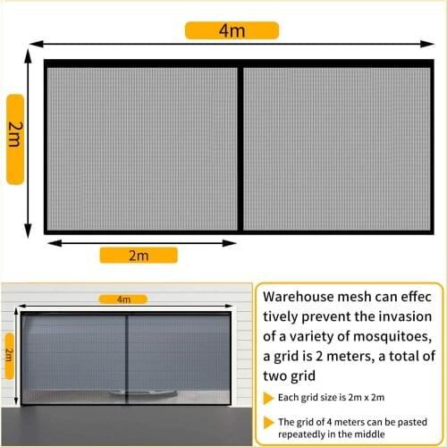 Mesh Garage Screen Door Screen Durable Bottom Anti Fly Insect Bug Mesh Net Summer Anti Mosquito Ventilated Cloth Curtain Closer