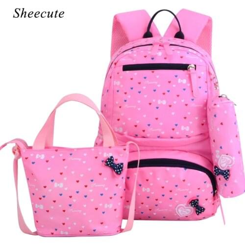 Teenager School Backpacks for Girls Boys Student Backpack Female Waterproof Nylon Kids Backpack Children School Bags 3 Pcs/set