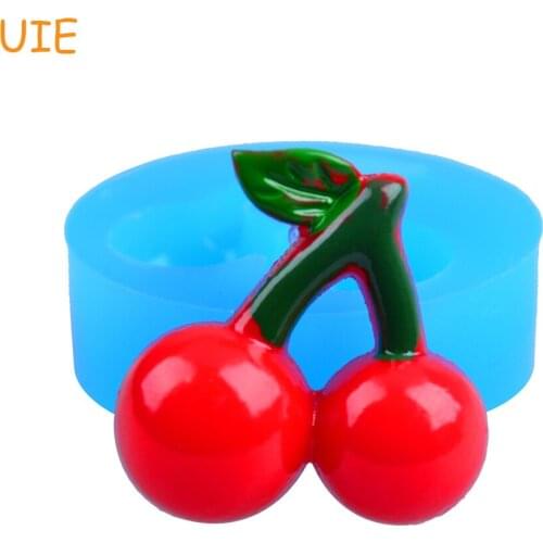 SYL008U Sweet Cherry Silicone Mold Kawaii Miniat Sweets Clay Push Mold Decoration Mold (Clay Resin Wax Paste)