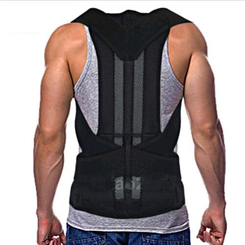 ALL FIT IN Mens Back Posture Corrector Back Braces Belts Lumbar Support Belt Strap Posture Corset for Men HEALTH CARE