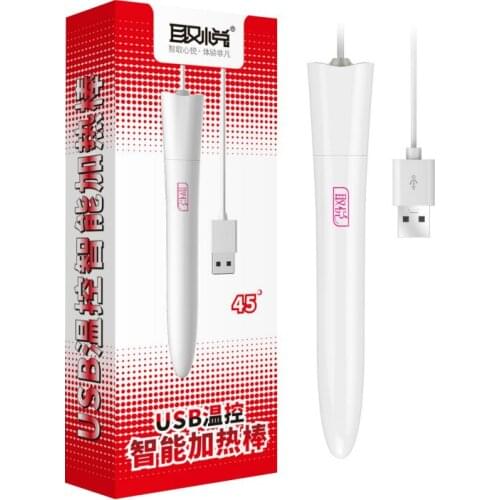 USB Heating Rod anal dildo 45 Degrees For Male Masturbators Pussy Vagina heating wand Warm Anal Oral adult Sex Toys Product