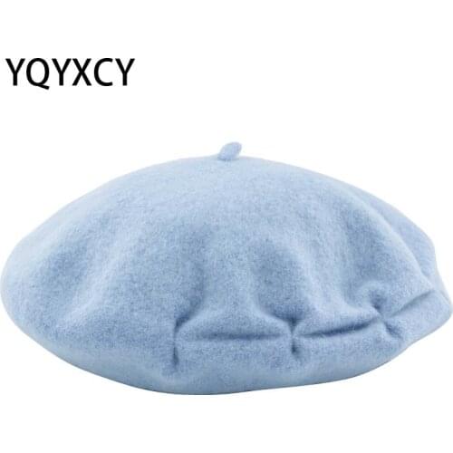 YQYXCY Winter Hats For Women Wool Beret Boina Feminina Autumn Fashion Artist Painter Flat Cap High Quality England Style Gorras