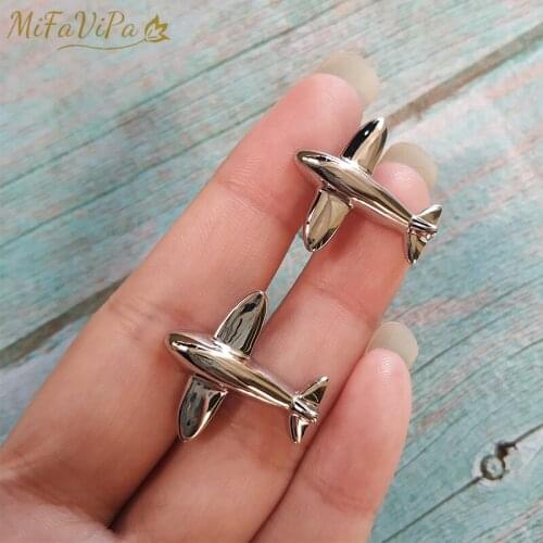 Fashion Simple Cufflink for Pilot Silver Plated Airplane Shape High Quality Plane Cuff Links for Wedding Party Christmas Gift