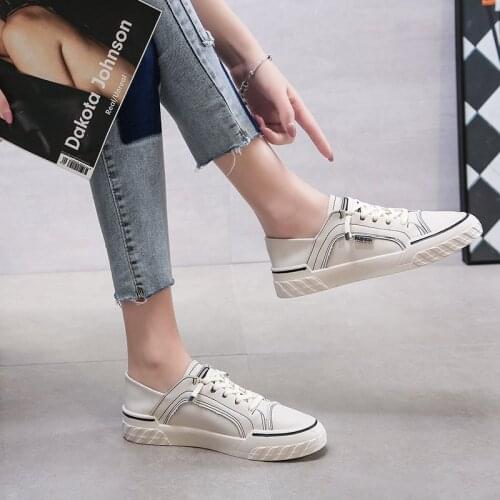 Pu Leather White Shoes Women Spring Casual Sneakers Vulcanize 2021 New White Sneakers for Women Flat Shoes