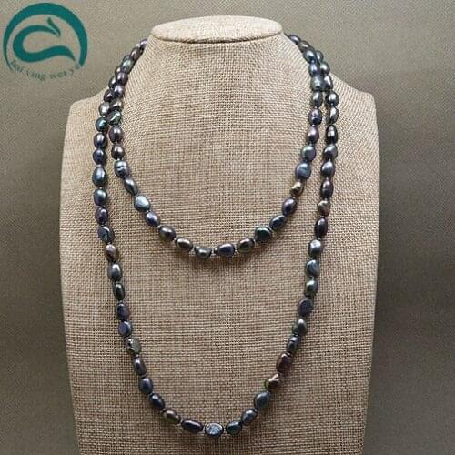 Unique Pearls jewellery Store AAA High Quality natural Freshwater Pearl Necklace For Women 120cm Long Pearl Jewelry
