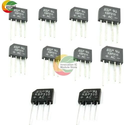 Ziqqucu 5 PCS/Lot IC Chips KBP310 SIP-4 3A 1000V Bridge Rectifier Diode Original Integrated Circuit