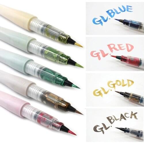 1pc Japanese Kuretake Coloured Flashing Soft Brush Pen 16 Colors Watercolor Pen Drawing Supplies Marker Pen Paint Brush Set
