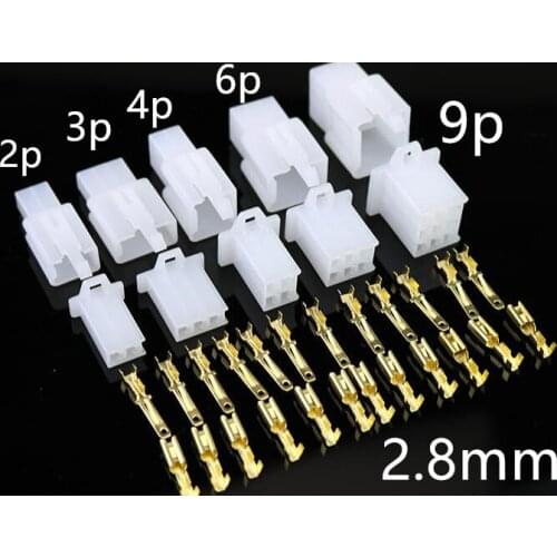 10set / lot 2.8mm2 3 4 6 9 pin Automotive Electrical wire Connector Male Female cable terminal plug Kits Motorcycle ebike car
