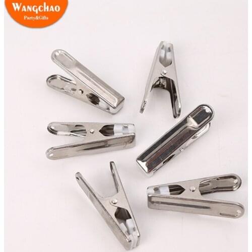 10pcs Multipurpose Stainless Steel Clips with Plastic Sheet Clothing Clips Clothing Clamps Sealing Clip Household Clothespin
