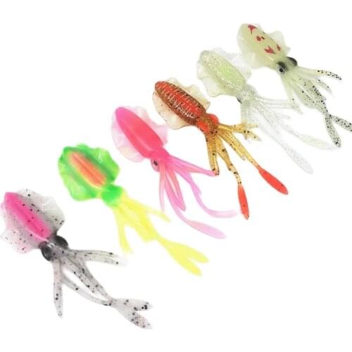 2Pcs*10/12/15cm Glow Fishing Luminous Octopus UV Squid Soft Lure Pesca Sea Fishing wobbler Bait Squid Jigs Fishing Tuna Lure