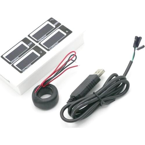 20pcs 4 in1 AC 80-260V 0~100A watt power meter volt amp Ammeter Voltmeter Digital with CT coil & USB cable for software