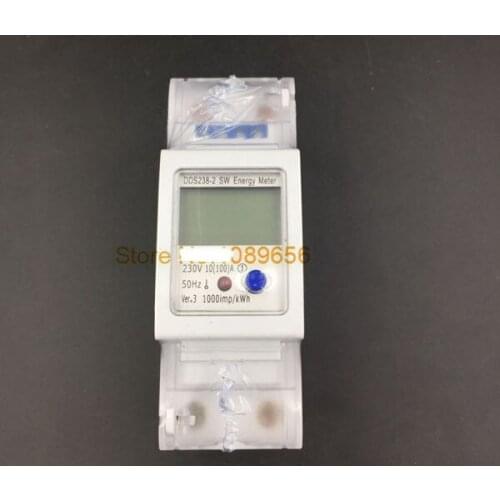 5(65)A 230V 50HZ display voltage current Positive reverse power reset to zero Single phase Din rail KWH Watt hour energy meter