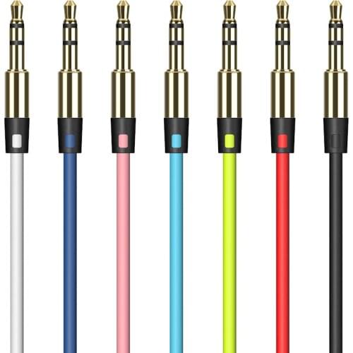 500pcs 1m Grind 3.5mm copper core audio cable 3.5mm male to male Metal head AUX audio cable for MP3 television tel cheap whole