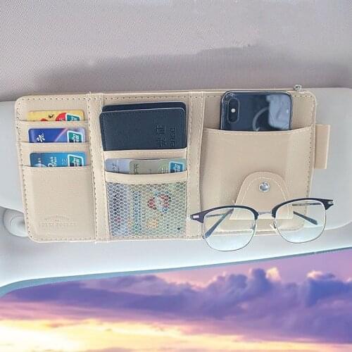 Car Accessories Light Barrier Sun Visor Storage Clip Sun Visor Storage Bag Car Decoration Storage Sun Visor Cover Car Sun Shade