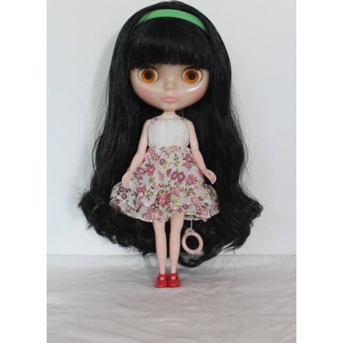 Free Shipping Transparent RBL-196T DIY Nude Blyth doll birthday gift for girl 4 colour big eyes with beautiful Hair cute toy