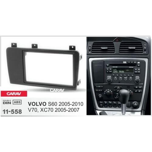 CARAV 11-558 Top Quality Radio Fascia for VOLVO S60 2005-2010 V70 XC70 2005-2007 Stereo Fascia Dash CD Trim Installation Kit
