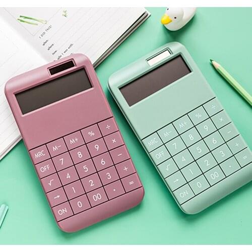 Digit Portable Desk Calculator Business Accounting Tool Built-in 210mAh Battery with solar for School Meeting Office Supply