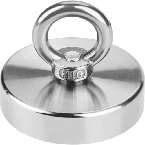 D75 NdFeB Magnets 180kg Neodymium Magnet for Magnet Fishing and Recovery with Eyelet Neodymium Pot Fishing Magnet n52 round