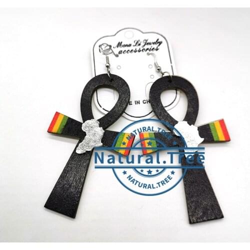 2020 Ankh Africa wooden earrings