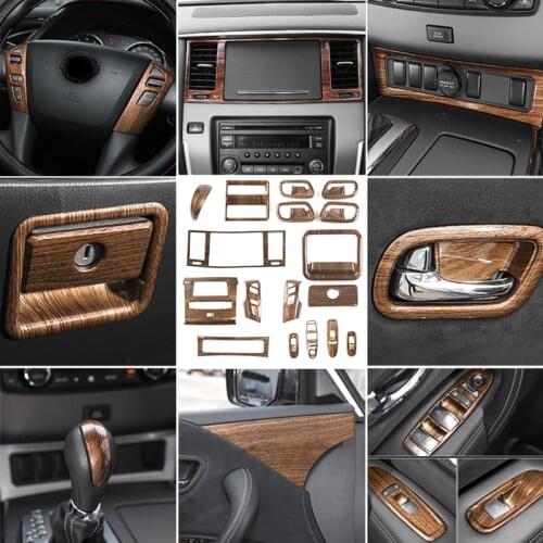 Wood grain for Nissan PATROL Y62 2017-2020 Gear Navigation panel Air conditioner outlet Interior Decorative frame