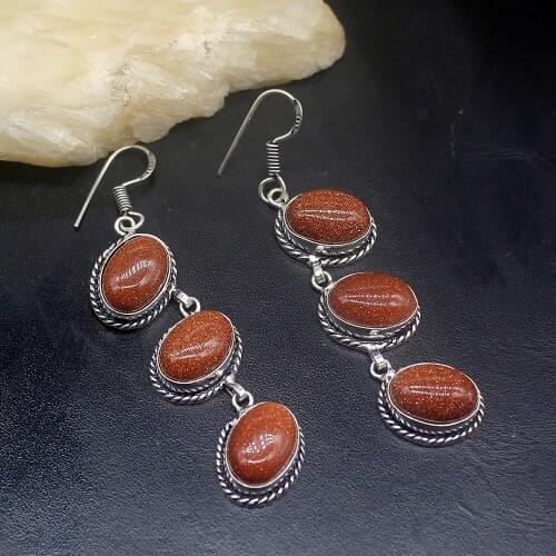 Gemstonefactory Big Promotion Single Unique 925 Silver Natural Sun Sitara Women Ladies Gifts Dangle Drop Earrings 20212473