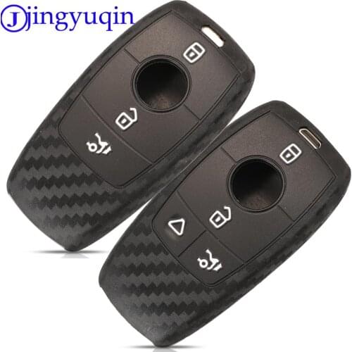 Jingyuqin 3/4 Buttons For Mercedes Benz A-class E200 E300 E350 E450 Remote Car Key Case Silicone Protect Shell Car Accessories