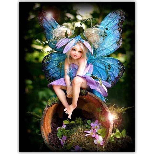 Full Drill Square Diamond Painting 5d Picture Butterfly Elf Fantasy Full Drill Round Diamond Mosaic Embroidery Cross Stitch Kit