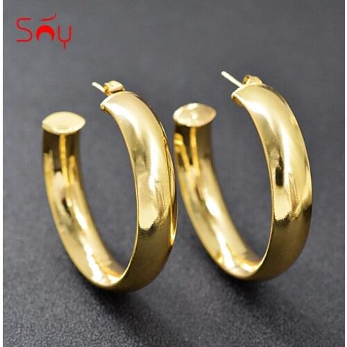 Sunny Jewelry Classic Big Round Earrings For Women Dubai Fashion Stud Earrings For Wedding Hot Selling Copper Jewelry Findings