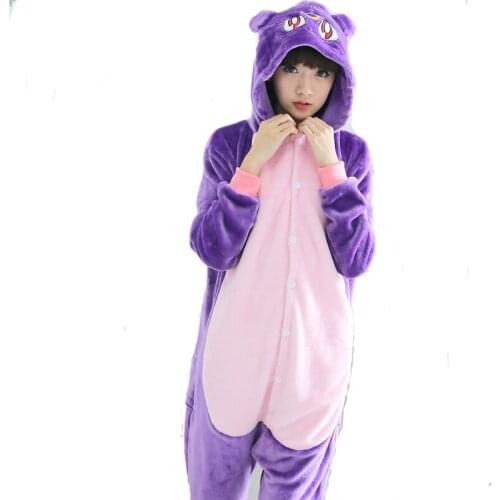 Puprle Cat Kigurumi Pajamas Animal Onesie Men Jumpsuit Adults Carnival Costume For Women Cosplay Suit Costume Halloween Pijamas