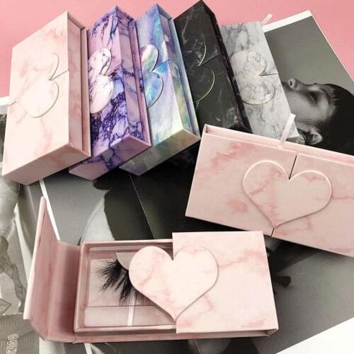 1Pc 25mm Split Eyelash Box Eyelashes Box Marble Double Case Box Eyelash Lashes Boxes Storage Door Boxes Empty Packaging Reu Y3I9