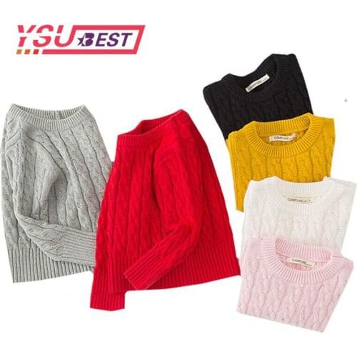 New Baby Sweater Winter Cotton Baby Girls Sweater Kids Clothes Children Sweater Twist style Warm Long Sleeve for Girls Knitwear