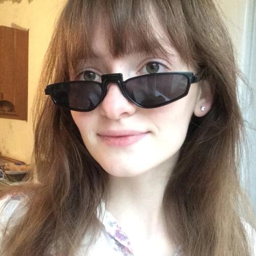 Brand NEW 2018 Fashion Women Small Rectangle Sunglasses Popular Men Yellow Tinted Lens Glasses UV400 Slim Frame n272