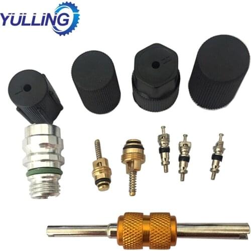 R134a Air Conditioning Car Auto Valve Core A/C System Caps Service Remover Kit