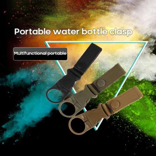 2021 New Camping Outdoor Nylon Webbing Buckle Hook Bottle Cage Fixing Clip EDC Climbing Carabiner Backpack With Cable Tie Hook
