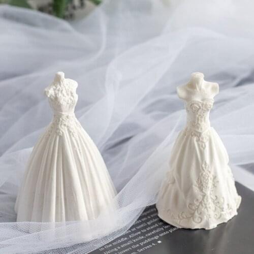 3D Wedding Dress Silicone Molds For DIY Chocolate Cake Baking Tools Resin Clay Candle Plaster Aromatherapy Crystal Home Ornament