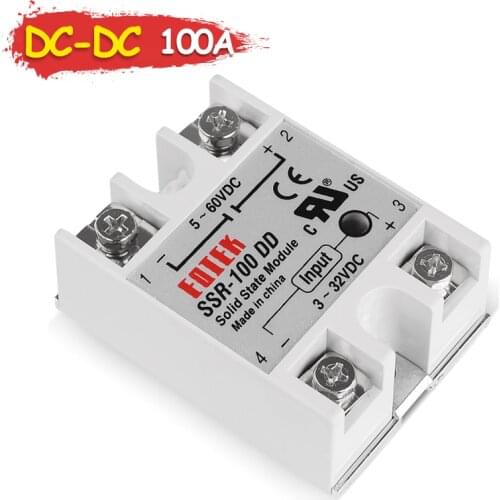 SINOTIMER SSR100A 3-32V 12V DC TO 5-60V DC Load SSR-100DD SSR 100DD Solid State Module Relay DC-DC Single Phase