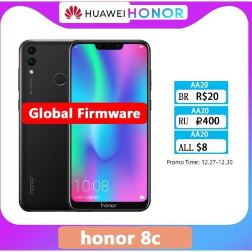 Original Honor 8C 3 Slots Face ID 6.26 inch Snapdragon 632 Octa Core Front 8.0MP Dual Rear Camera 4000mAh