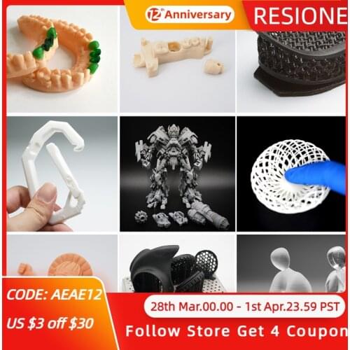 Resione 500g Tough Flexible Dental Castable Clear Resin UV 3d Phrozen Elegoo Mars Anycubic Resin Photon 3d Printer