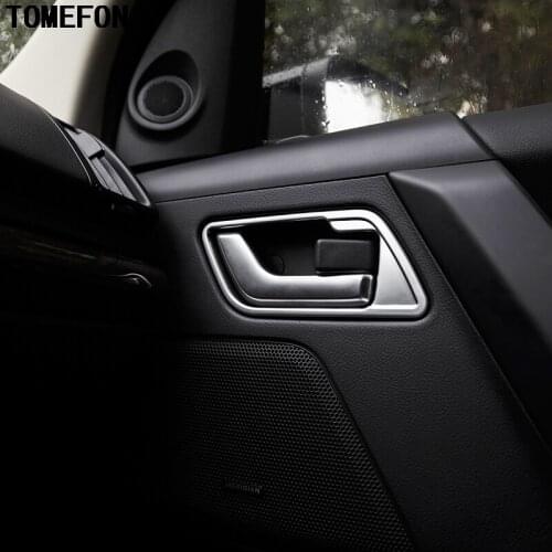 TOMEFON 4pcs For Land Rover Freelander 2 LR2 2012-2015 Sport Chrome Inner Door Handle Bowl Cup Bezel Cover Molding Accessories
