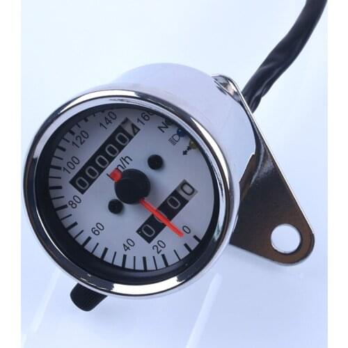 Universal Motorcycle Speedometer Odometer Gauge ATV Bike Scooter Backlit Dual Speed Meter with LED Indicator DC 12V 0~160km/h
