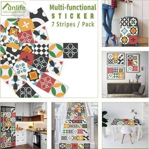 Funlife Wallpaper Vinyl Peel & Stick Floor Furniture Bathroom Wall Sticker Mandala Style Transfer Sticker Home Renovation Decor