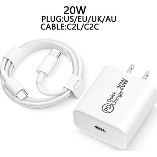 New Fast Charging For Apple Iphone 12 Pd Wall Charger Travel Pd 20W Multi-Function Fast Charging Dual Port Fast USB Charger