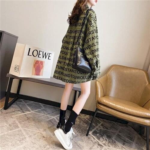 2021 Spring New Womens Coat Korean Version Loose Wild Corduroy Long Sleeved Jacket Fashion Clothes Women Goth Letter Long Tops