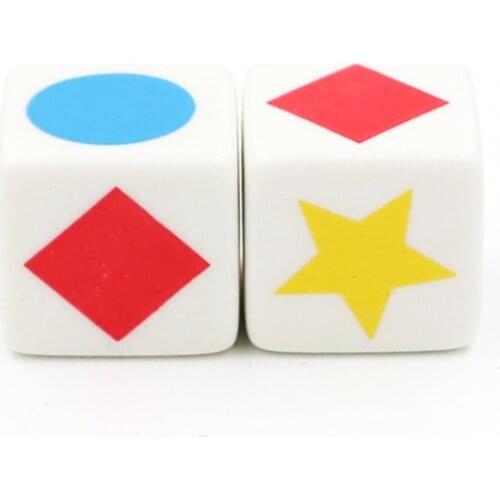 2Pcs/lot Pattern Dice Kinds Graphic 6 Sided Square Corner Dice For Cognition Game Funny Board Game Accessory 20mm
